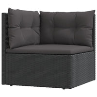 Thumbnail for 5-tlg. Garten-Lounge-Set mit Kissen Schwarz Poly Rattan