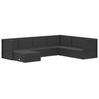 Thumbnail for 7-tlg. Garten-Lounge-Set mit Kissen Schwarz Poly Rattan