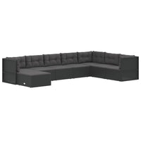 Thumbnail for 8-tlg. Garten-Lounge-Set mit Kissen Schwarz Poly Rattan