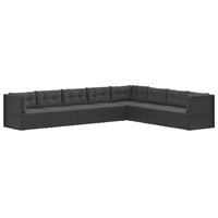 Thumbnail for 8-tlg. Garten-Lounge-Set mit Kissen Schwarz Poly Rattan