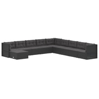 Thumbnail for 10-tlg. Garten-Lounge-Set mit Kissen Schwarz Poly Rattan