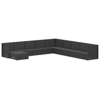 Thumbnail for 10-tlg. Garten-Lounge-Set mit Kissen Schwarz Poly Rattan
