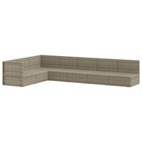 Thumbnail for 7-tlg. Garten-Lounge-Set mit Kissen Grau Poly Rattan