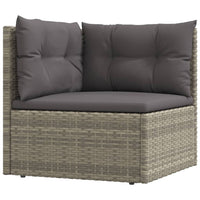 Thumbnail for 7-tlg. Garten-Lounge-Set mit Kissen Grau Poly Rattan