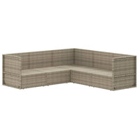 Thumbnail for 5-tlg. Garten-Lounge-Set mit Kissen Grau Poly Rattan