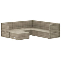 Thumbnail for 6-tlg. Garten-Lounge-Set mit Kissen Grau Poly Rattan