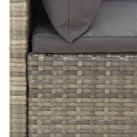 Thumbnail for 6-tlg. Garten-Lounge-Set mit Kissen Grau Poly Rattan