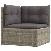 Thumbnail for 9-tlg. Garten-Lounge-Set mit Kissen Grau Poly Rattan