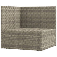 Thumbnail for 9-tlg. Garten-Lounge-Set mit Kissen Grau Poly Rattan