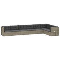 Thumbnail for 8-tlg. Garten-Lounge-Set mit Kissen Grau Poly Rattan