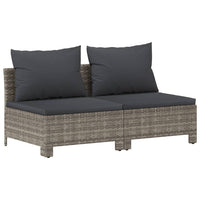 Thumbnail for 10-tlg. Garten-Lounge-Set mit Kissen Grau Poly Rattan