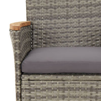 Thumbnail for 5-tlg. Garten-Essgruppe mit Kissen Grau Poly Rattan