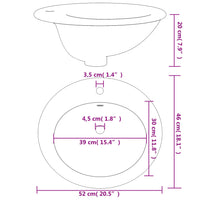 Thumbnail for Waschbecken Weiß 52x46x20 cm Oval Keramik