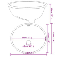 Thumbnail for Waschbecken Weiß 43x35x19 cm Oval Keramik