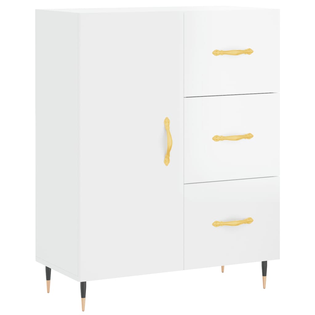 Sideboard Hochglanz-Weiß 69,5x34x90 cm Holzwerkstoff