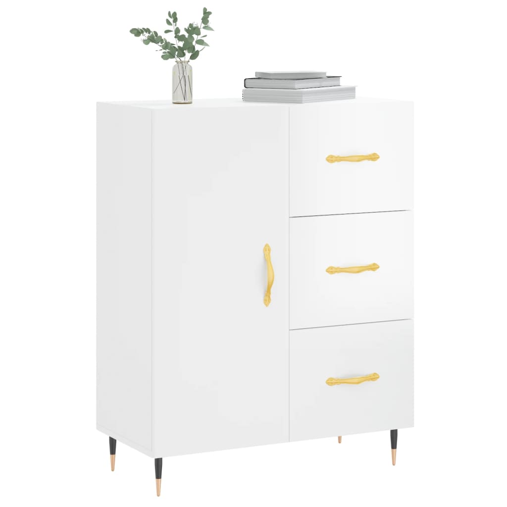 Sideboard Hochglanz-Weiß 69,5x34x90 cm Holzwerkstoff