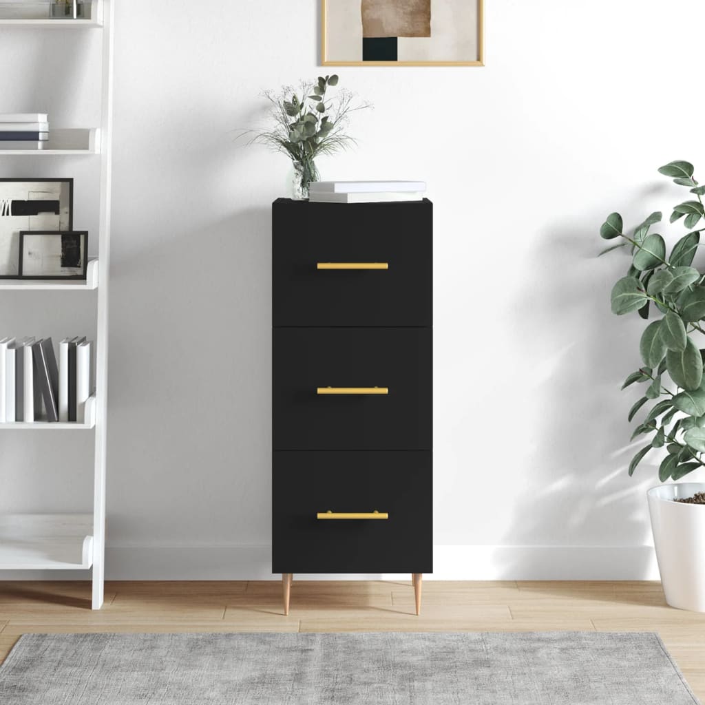 Sideboard Schwarz 34,5x34x90 cm Holzwerkstoff