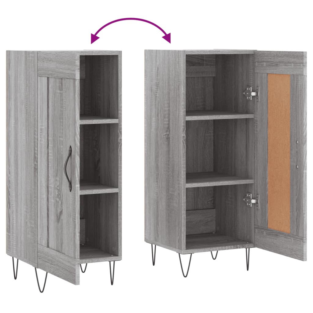 Sideboard Grau Sonoma 34,5x34x90 cm Holzwerkstoff