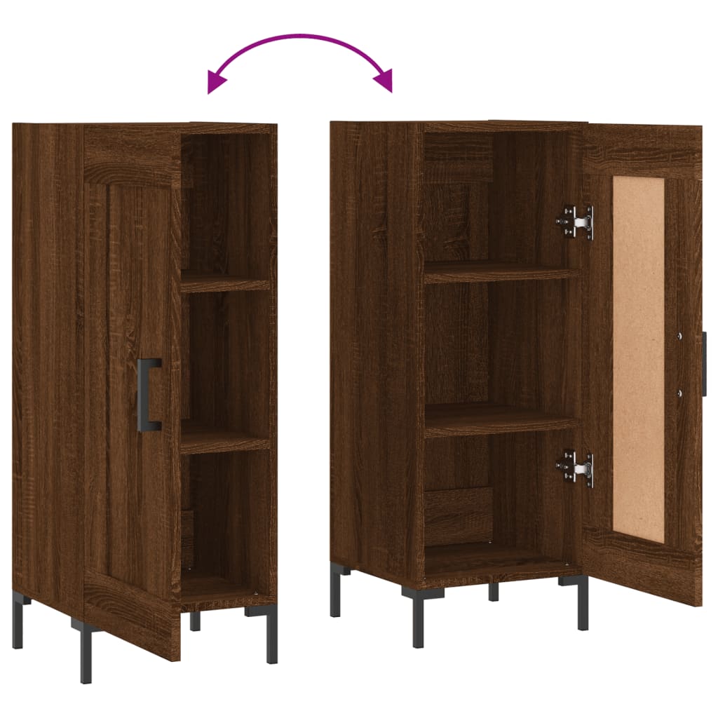 Sideboard Braun Eichen-Optik 34,5x34x90 cm Holzwerkstoff