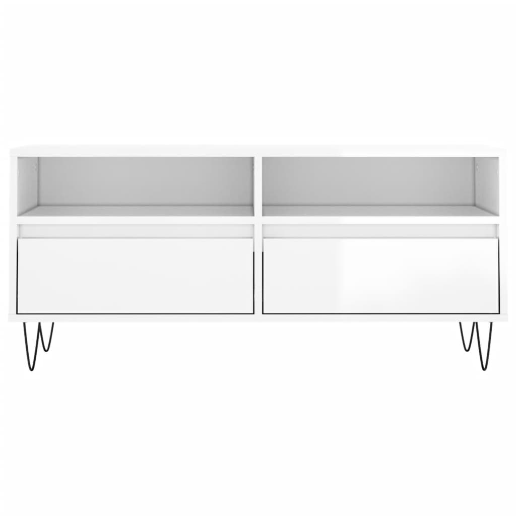 TV-Schrank Hochglanz-Weiß 100x34,5x44,5 cm Holzwerkstoff