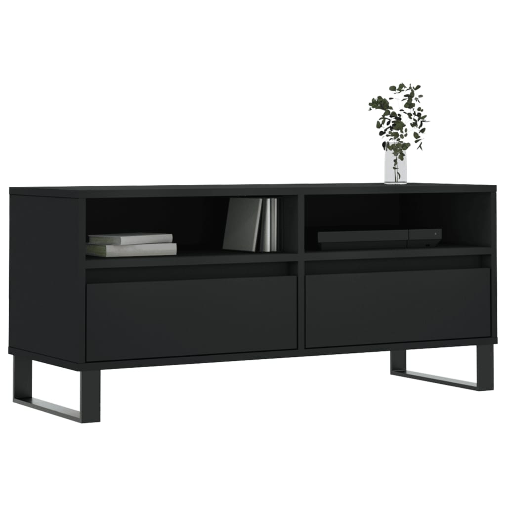 TV-Schrank Schwarz 100x34,5x44,5 cm Holzwerkstoff