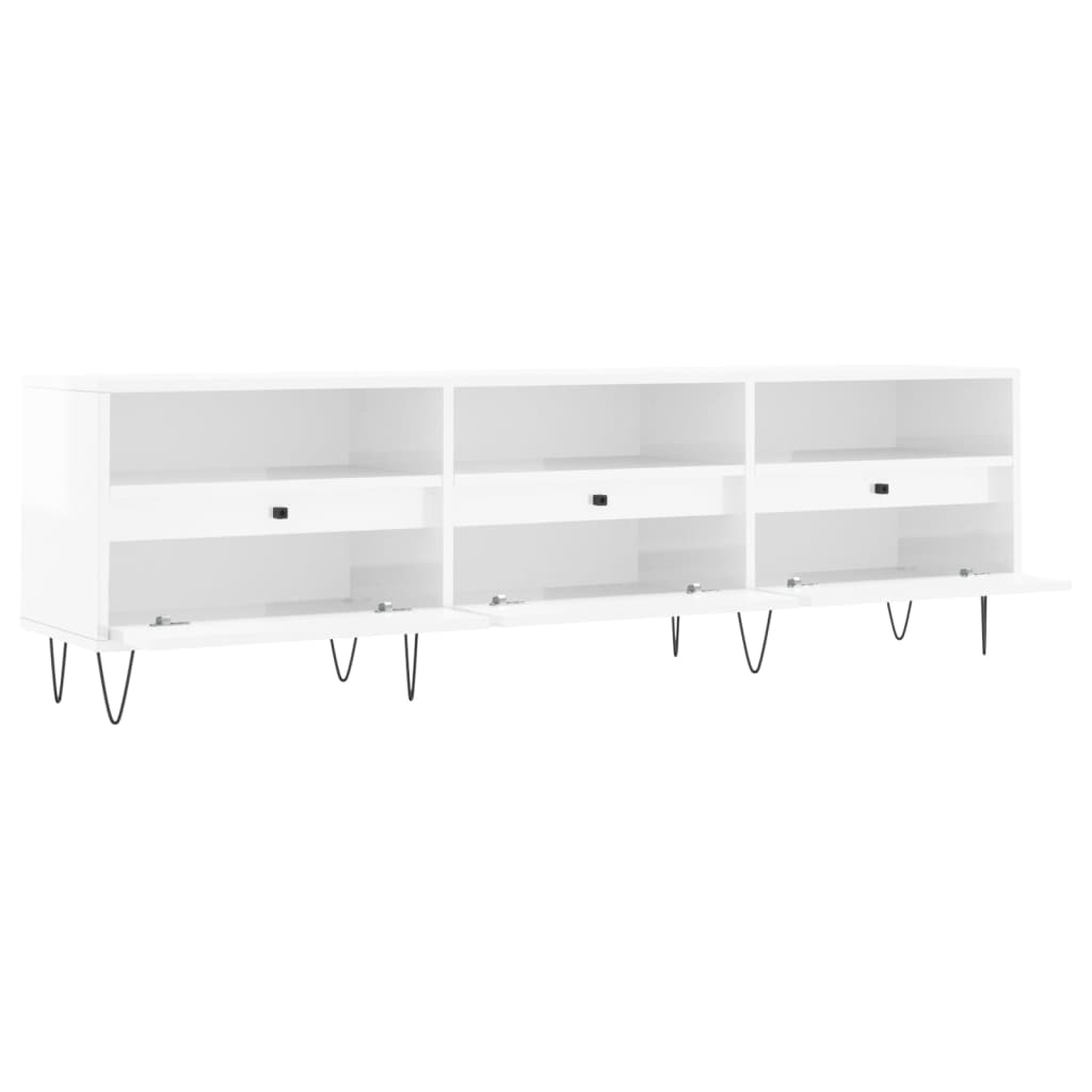 TV-Schrank Hochglanz-Weiß 150x30x44,5 cm Holzwerkstoff