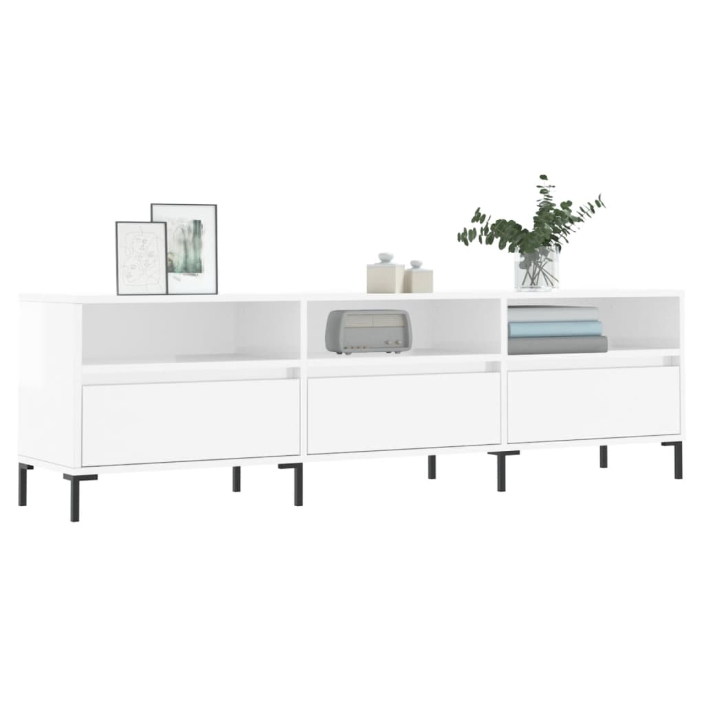 TV-Schrank Hochglanz-Weiß 150x30x44,5 cm Holzwerkstoff