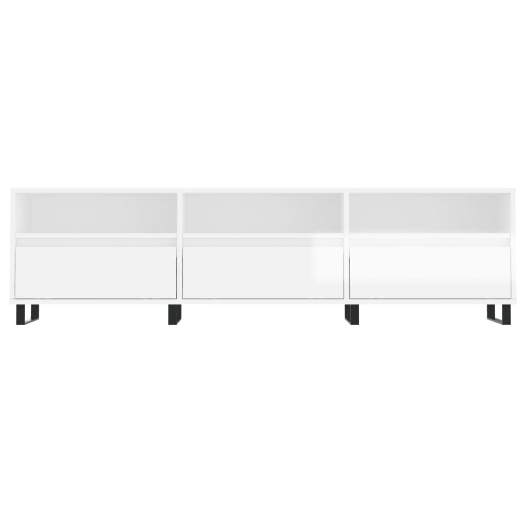 TV-Schrank Hochglanz-Weiß 150x30x44,5 cm Holzwerkstoff