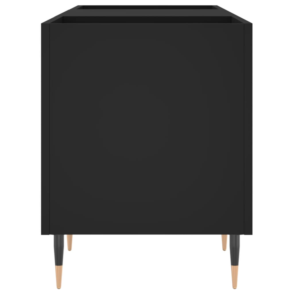 Plattenschrank Schwarz 121x38x48 cm Holzwerkstoff