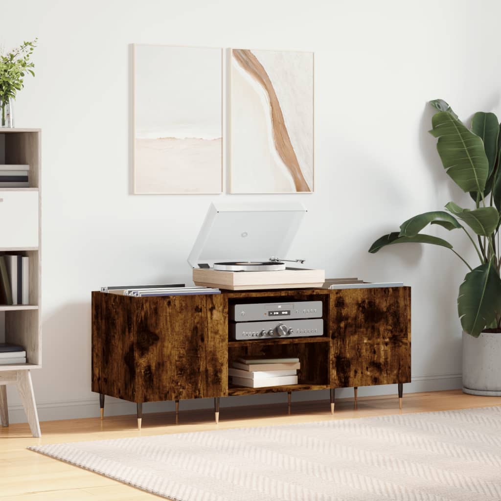 Plattenschrank Räuchereiche 121x38x48 cm Holzwerkstoff