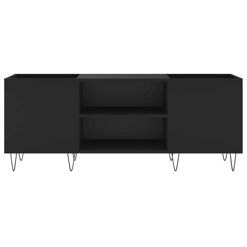 Plattenschrank Schwarz 121x38x48 cm Holzwerkstoff