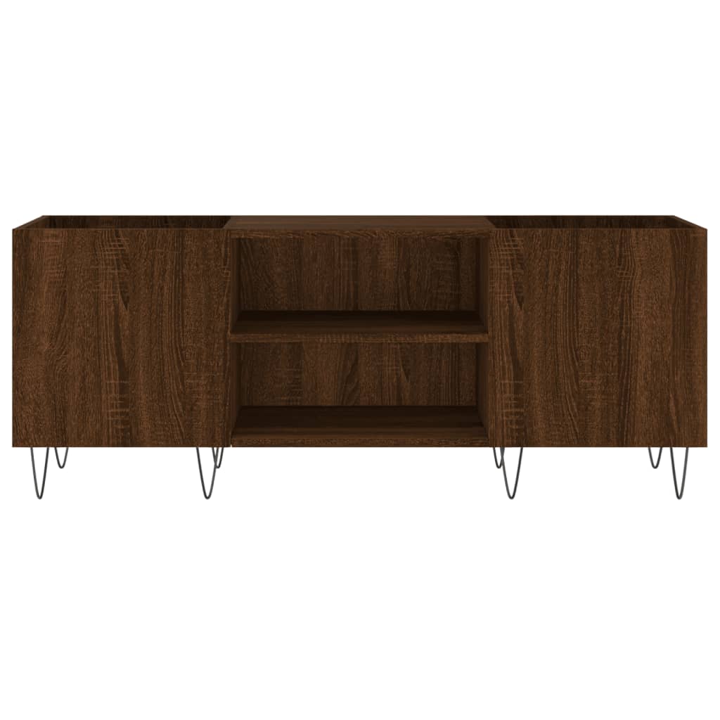 Plattenschrank Braun Eichen-Optik 121x38x48 cm Holzwerkstoff