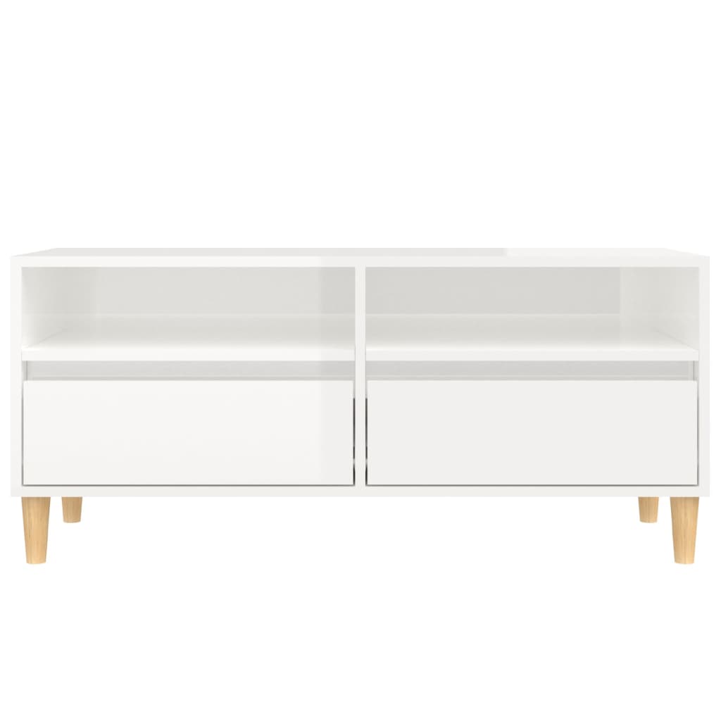 TV-Schrank Hochglanz-Weiß 100x34,5x44,5 cm Holzwerkstoff