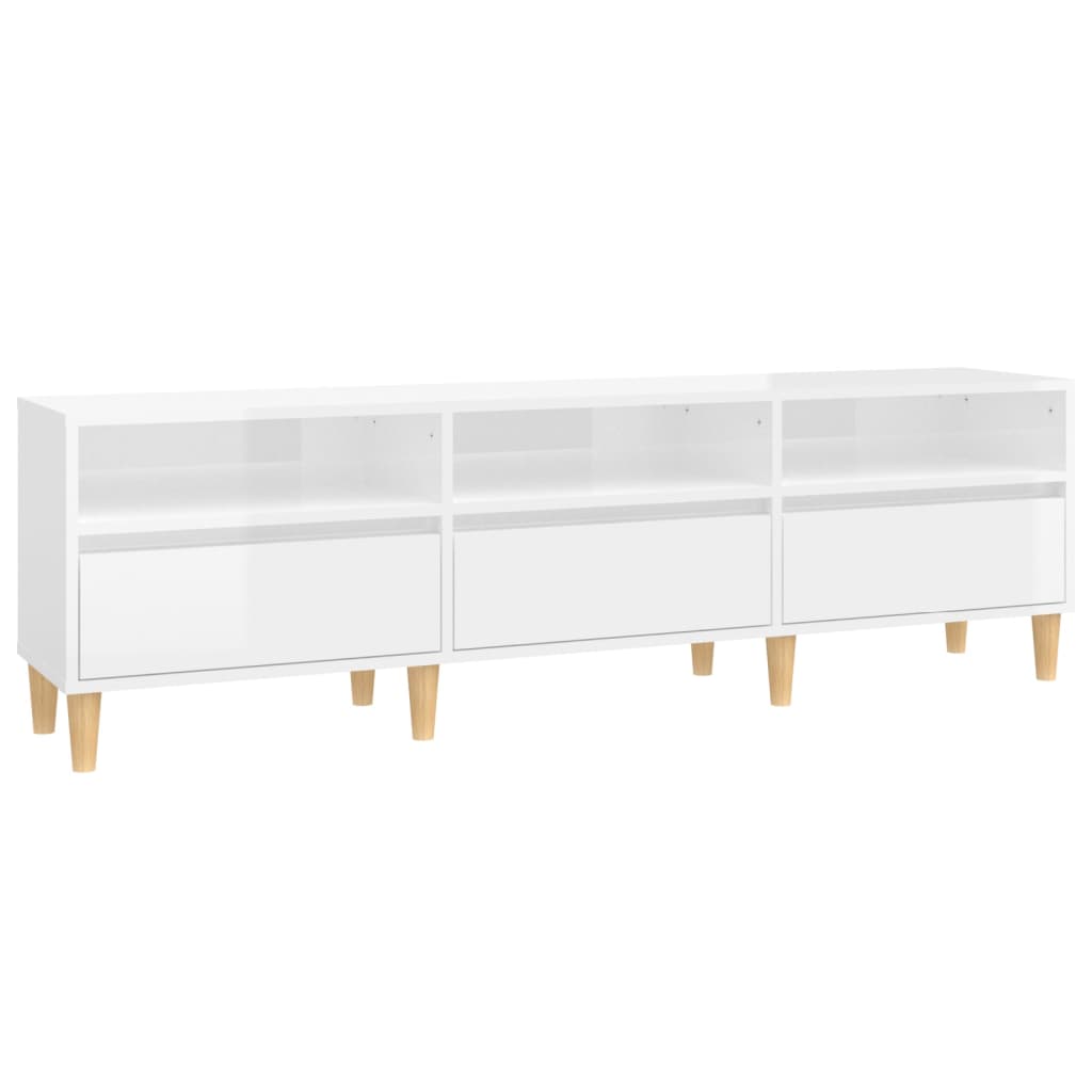 TV-Schrank Hochglanz-Weiß 150x30x44,5 cm Holzwerkstoff
