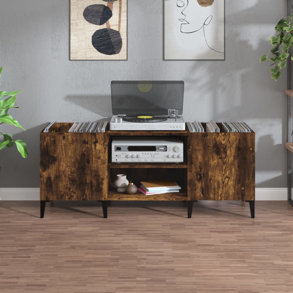 Plattenschrank Räuchereiche 121x38x48 cm Holzwerkstoff