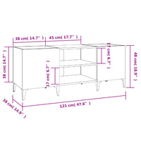 Thumbnail for Plattenschrank Räuchereiche 121x38x48 cm Holzwerkstoff