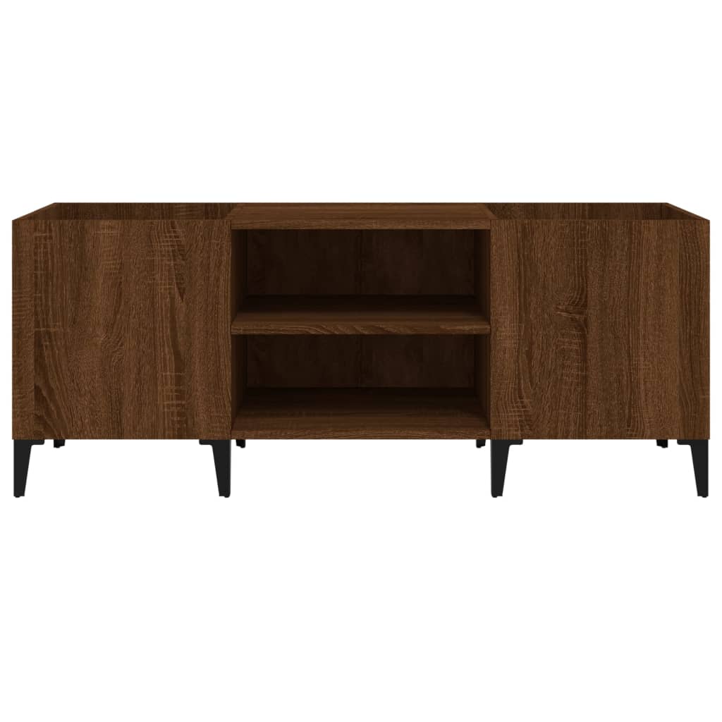 Plattenschrank Braun Eichen-Optik 121x38x48 cm Holzwerkstoff