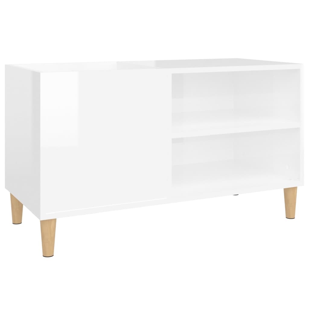 Plattenschrank Hochglanz-Weiß 84,5x38x48 cm Holzwerkstoff