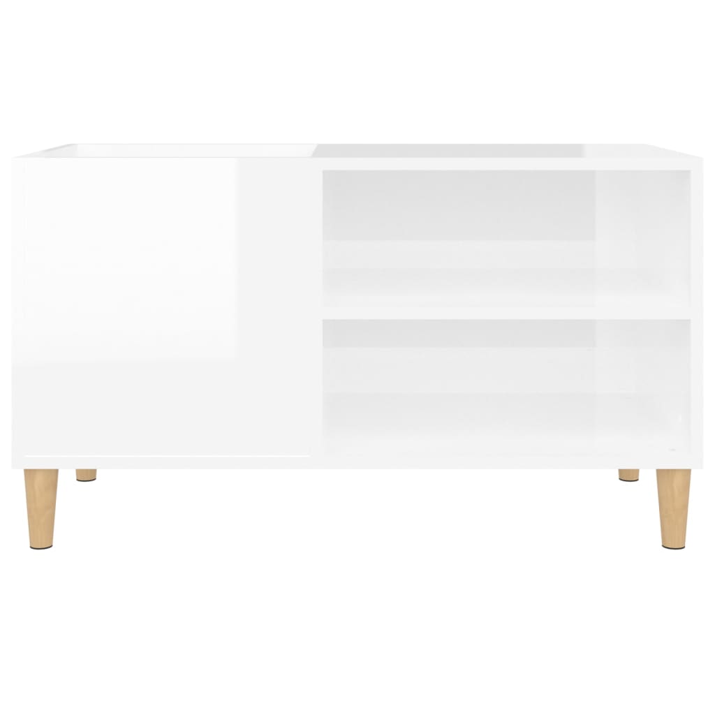 Plattenschrank Hochglanz-Weiß 84,5x38x48 cm Holzwerkstoff