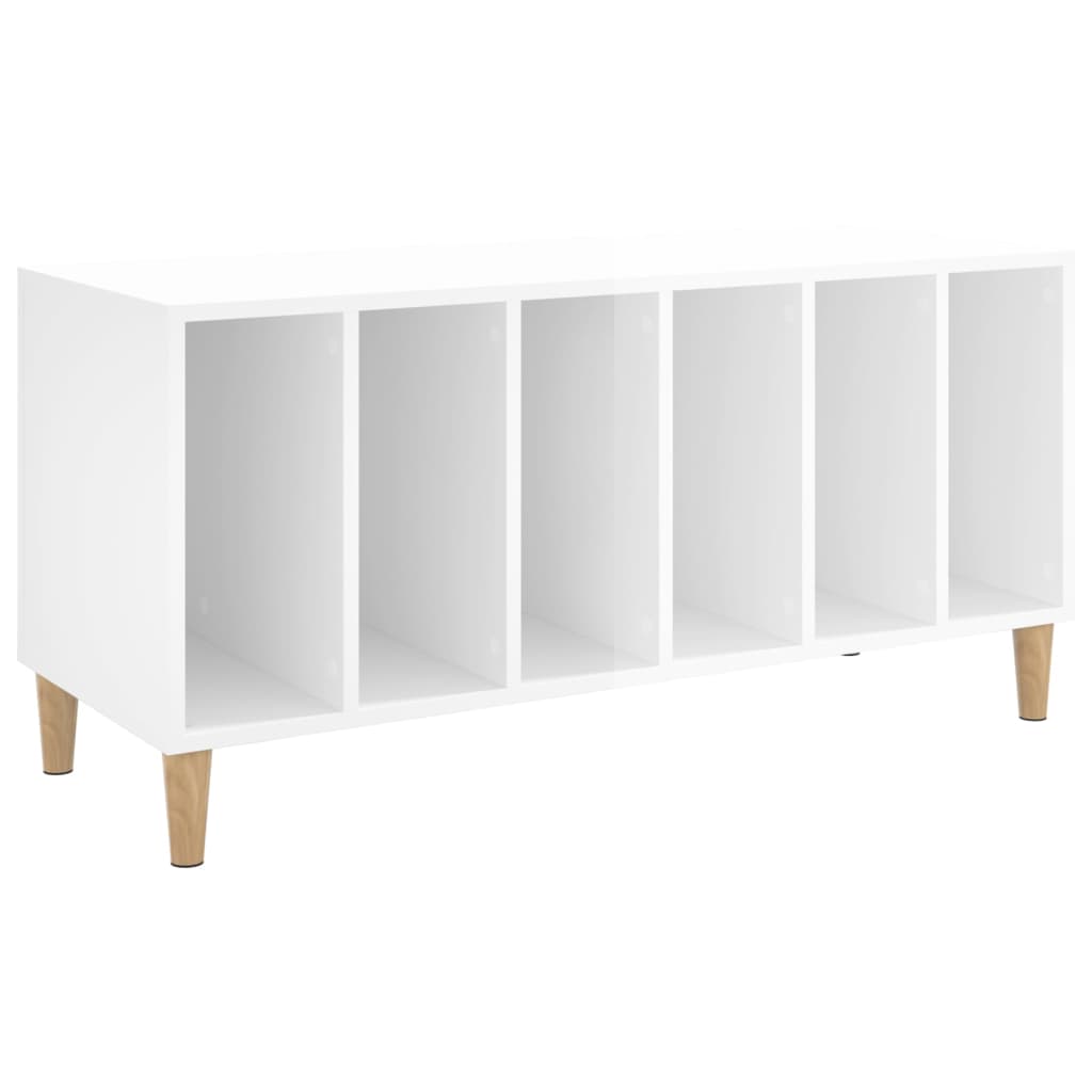Plattenschrank Hochglanz-Weiß 100x38x48 cm Holzwerkstoff