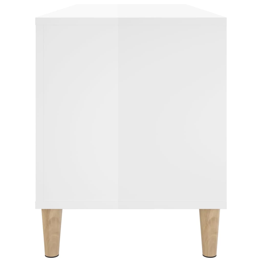 Plattenschrank Hochglanz-Weiß 100x38x48 cm Holzwerkstoff
