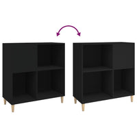 Thumbnail for Plattenschrank Schwarz 84,5x38x89 cm Holzwerkstoff