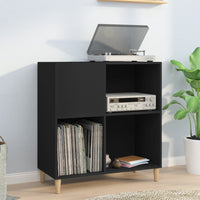 Thumbnail for Plattenschrank Schwarz 84,5x38x89 cm Holzwerkstoff