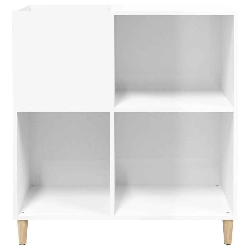 Plattenschrank Hochglanz-Weiß 84,5x38x89 cm Holzwerkstoff