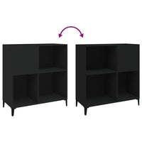 Thumbnail for Plattenschrank Schwarz 84,5x38x89 cm Holzwerkstoff