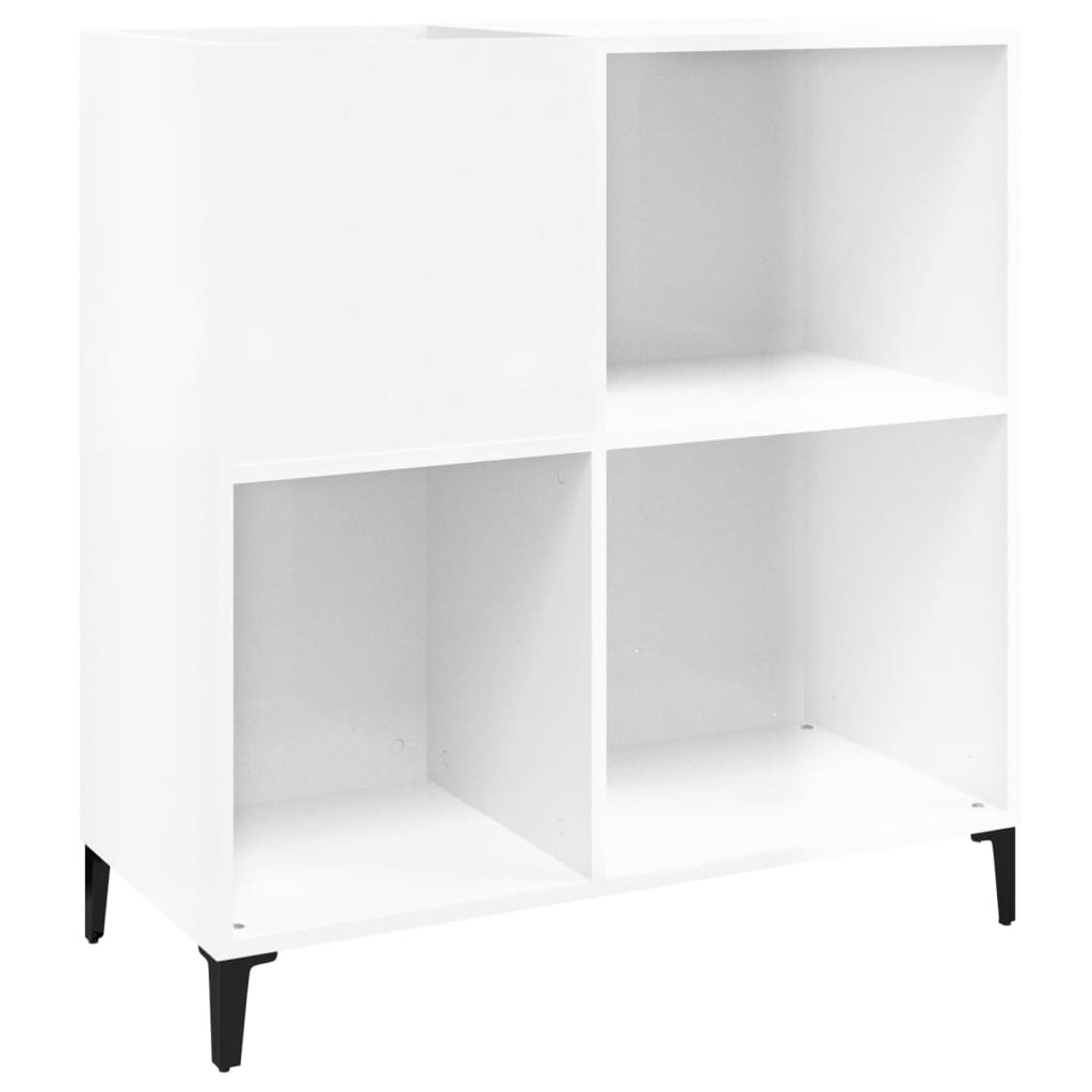 Plattenschrank Hochglanz-Weiß 84,5x38x89 cm Holzwerkstoff
