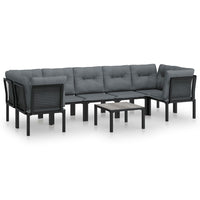 Thumbnail for 8-tlg. Garten-Lounge-Set Schwarz und Grau Poly Rattan