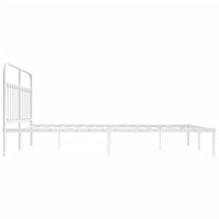 Thumbnail for Bettgestell mit Kopfteil Metall Weiß 180x200 cm
