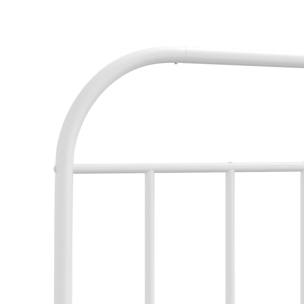 Bettgestell mit Kopfteil Metall Weiß 107x203 cm