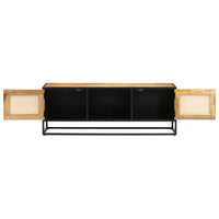 Thumbnail for TV-Schrank 110x30x40 cm Raues Massivholz Mango & Eisen